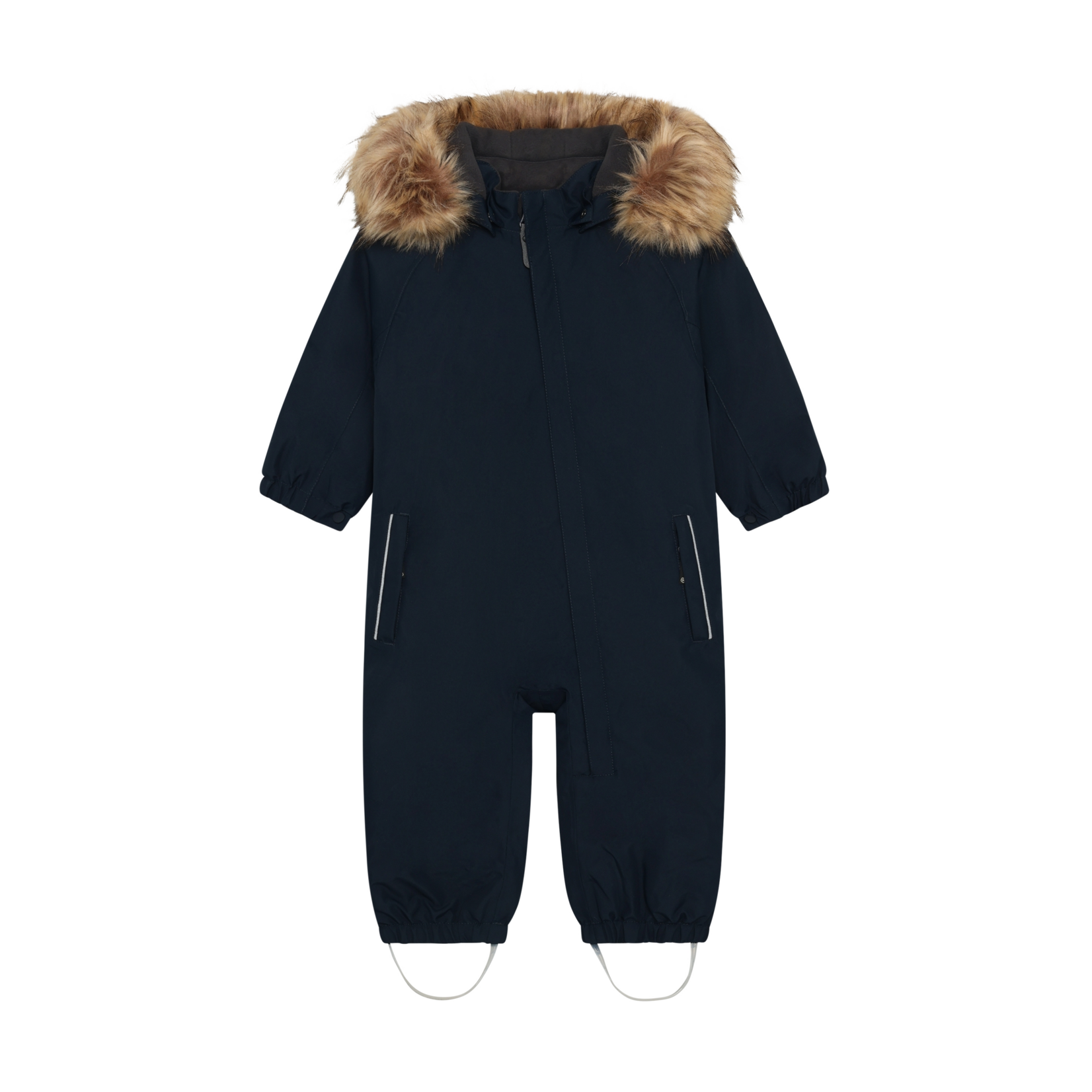Color Kids COLOR KIDS - One-piece snowsuit with faux fur – Solid dark navy blue