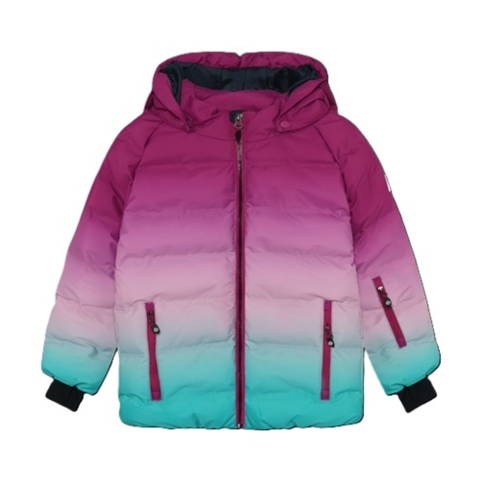Color Kids COLOR KIDS - Quilted ski jacket with a pink and blue gradient effect