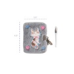 Great Pretenders GREAT PRETENDERS -  Mini Journal en Fourrure "Cuddle Cat" avec Serrure et Stylo - Gris