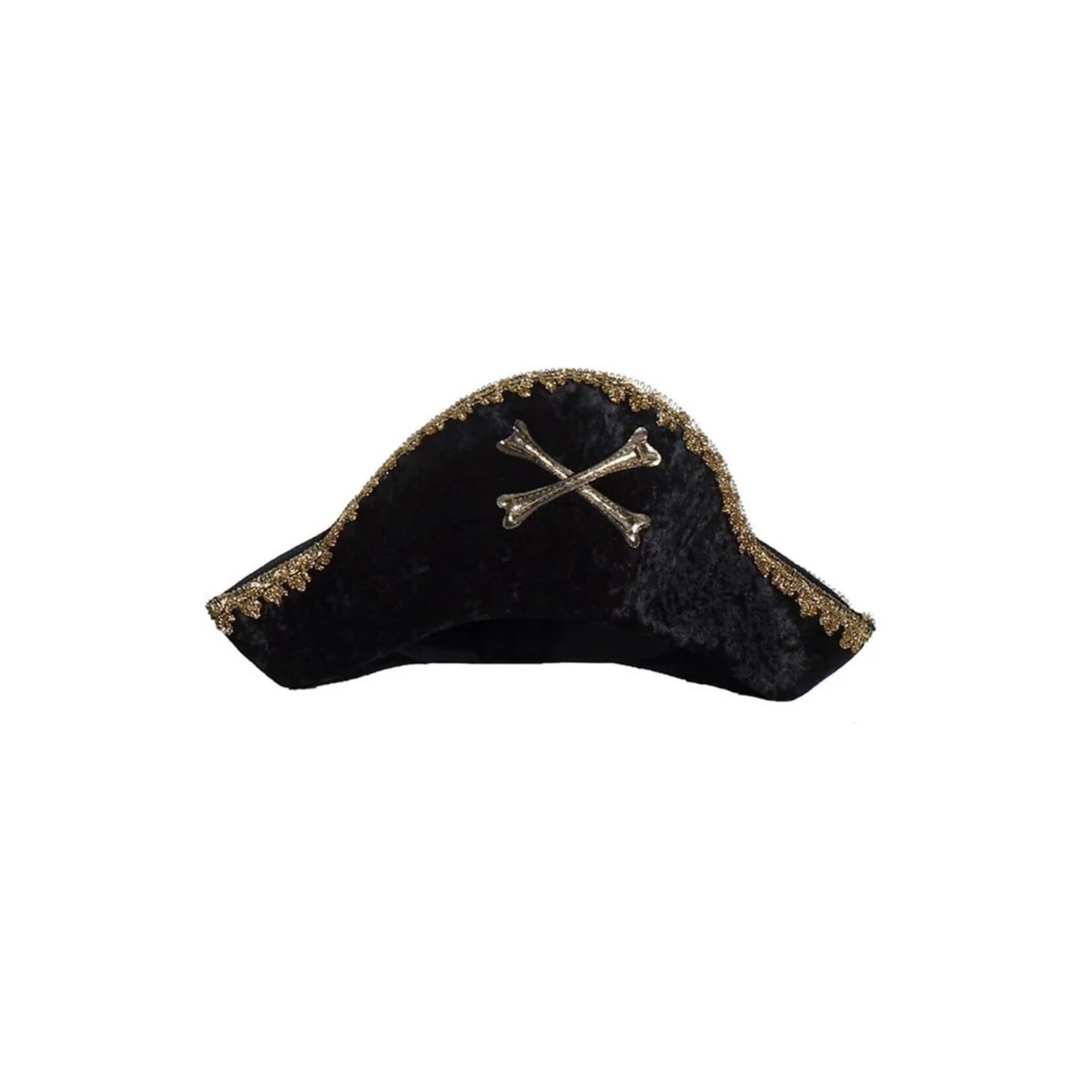 Great Pretenders GREAT PRETENDERS - Chapeau de pirate en velour noir "Captain Hook"