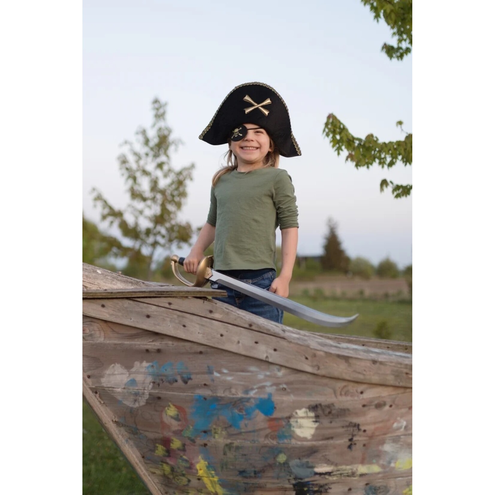 Great Pretenders GREAT PRETENDERS - Chapeau de pirate en velour noir "Captain Hook"