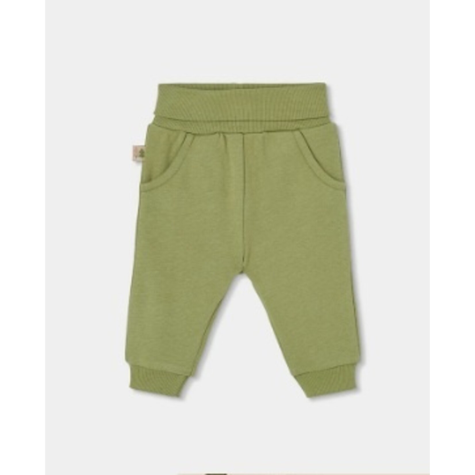 Boboli BOBOLI - Ensemble 2 pièces - Chandail écru manches longues avec imprimé forêt et pantalon souple vert sauge avec visage renard à l'arrière