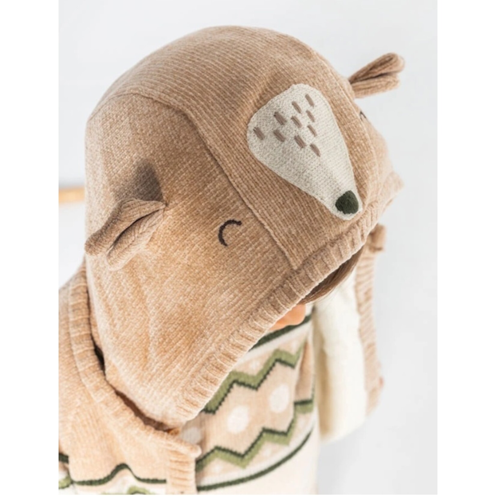 Boboli  BOBOLI - Sherpa-lined knit jacket with buttons and detachable hood