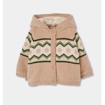 Boboli BOBOLI - Veste doublée de sherpa en tricot avec boutons et capuche amovible