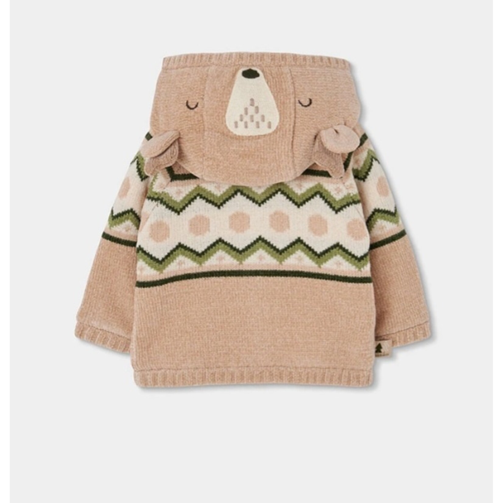 Boboli  BOBOLI - Sherpa-lined knit jacket with buttons and detachable hood
