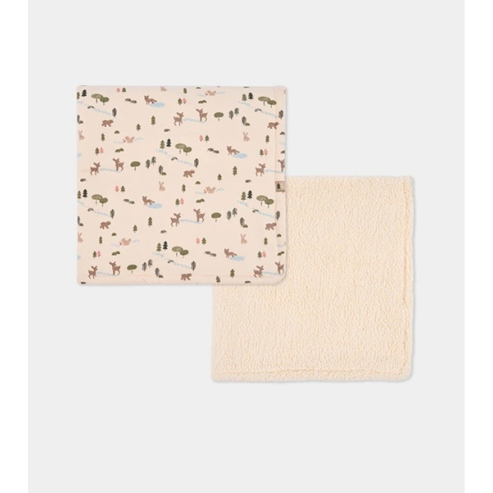 Boboli BOBOLI -  Couverture pour bébé en matière douce molletonnée doublé de jersery de coton avec un motif d'animaux de la forêt