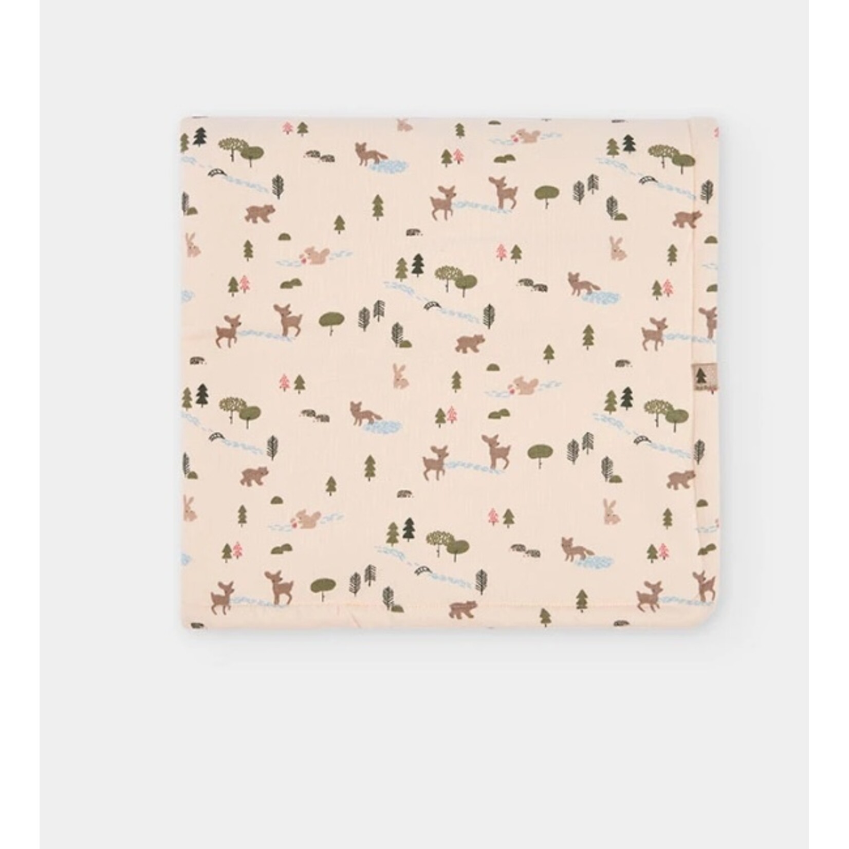 Boboli BOBOLI -  Couverture pour bébé en matière douce molletonnée doublé de jersery de coton avec un motif d'animaux de la forêt