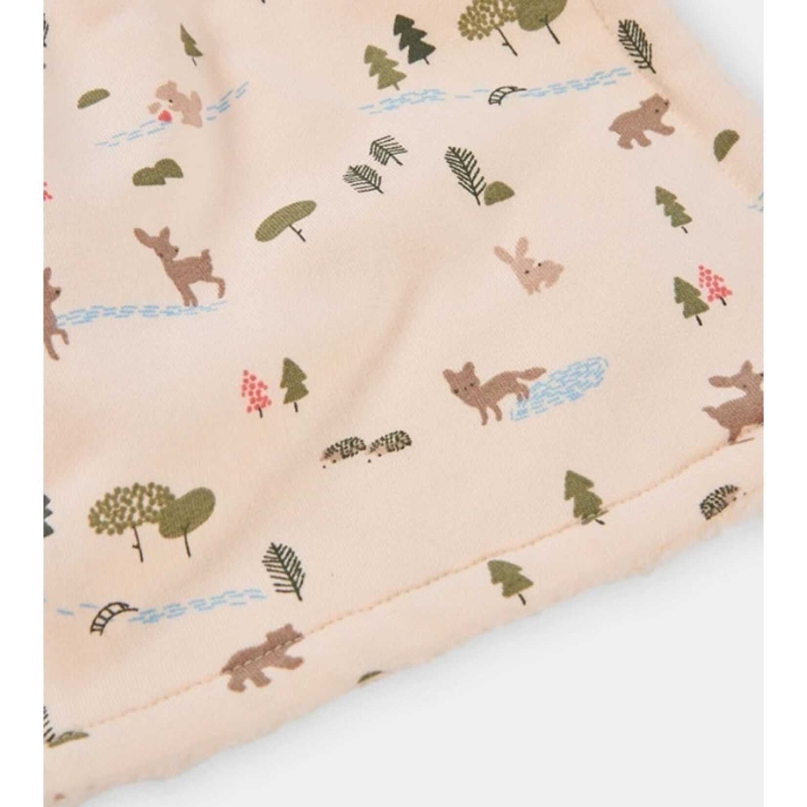Boboli BOBOLI -  Couverture pour bébé en matière douce molletonnée doublé de jersery de coton avec un motif d'animaux de la forêt