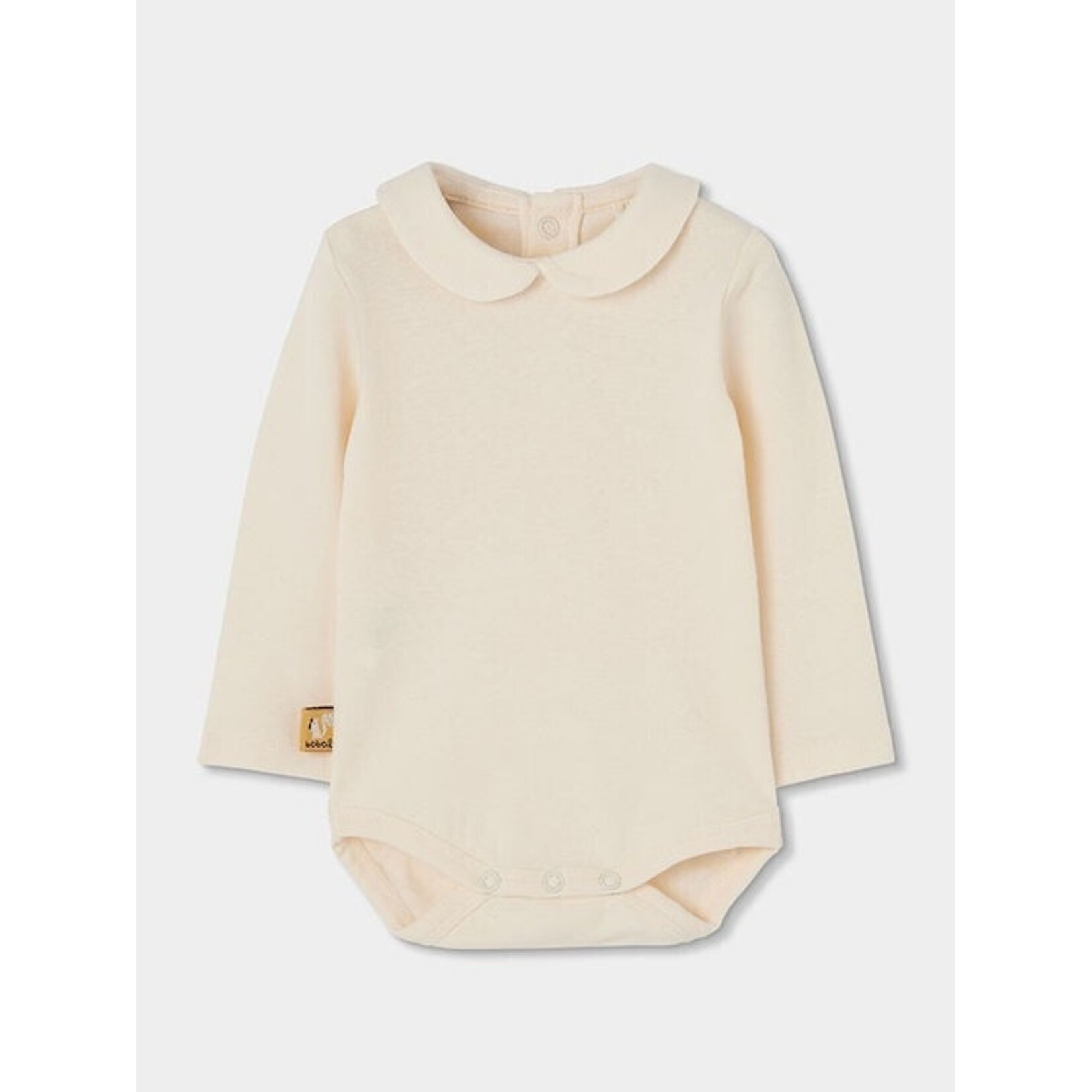 Boboli BOBOLI - 2-piece set - Beige bodysuit with Peter Pan collar and beige and brown strappy dress with squirrel and flower embroidery
