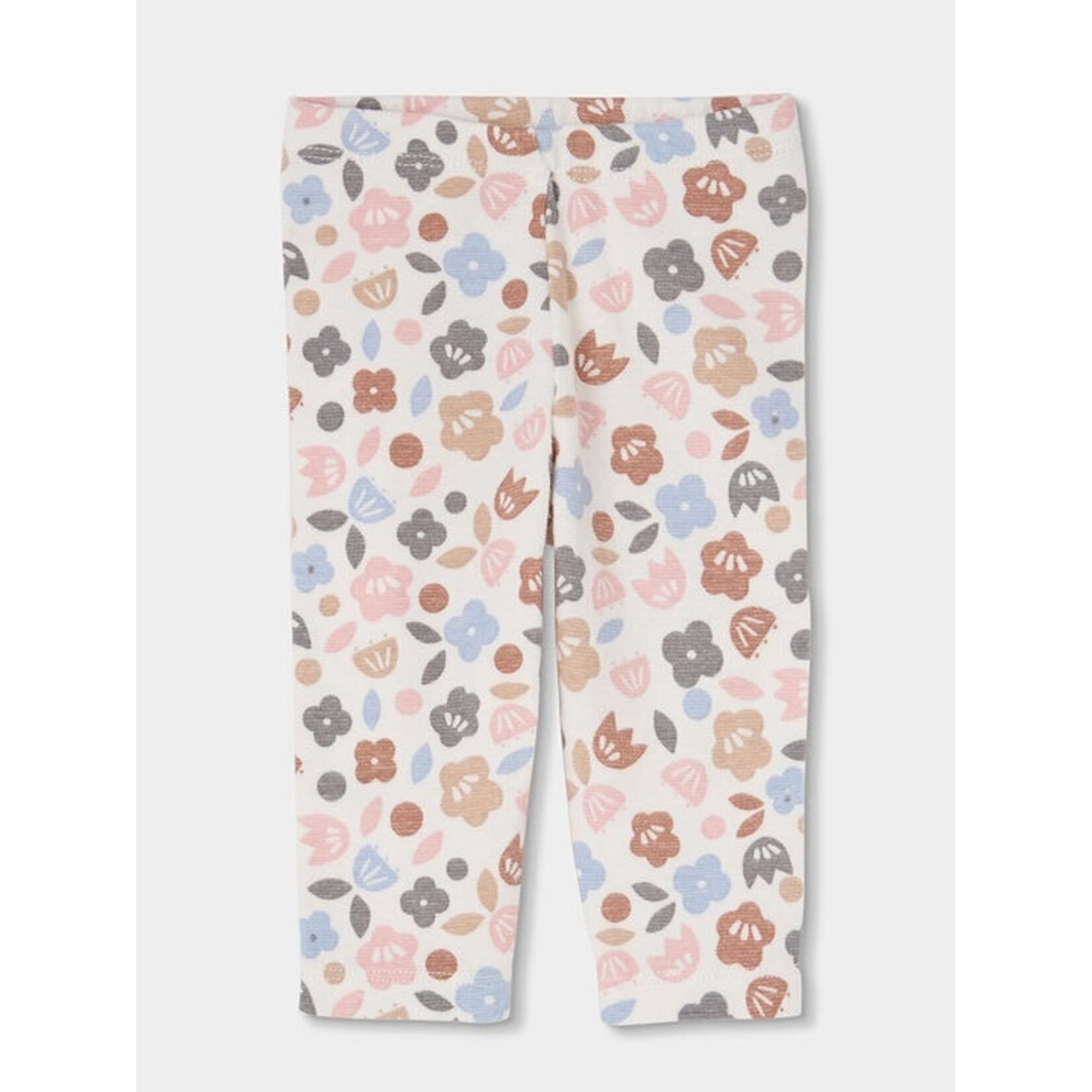Boboli BOBOLI - Ensemble 2 pièces - Chandail rose à manches longues avec volant et pantalon blanc à fleurs colorées