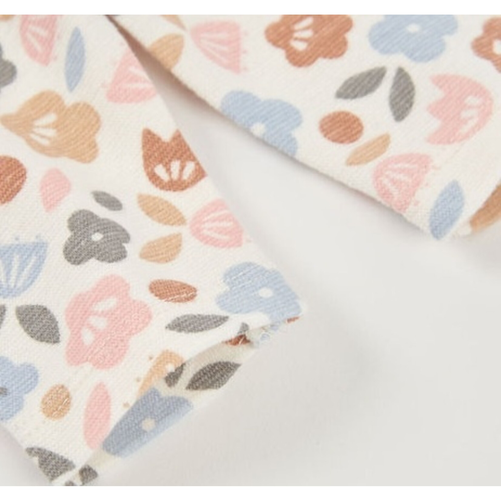 Boboli BOBOLI - Ensemble 2 pièces - Chandail rose à manches longues avec volant et pantalon blanc à fleurs colorées