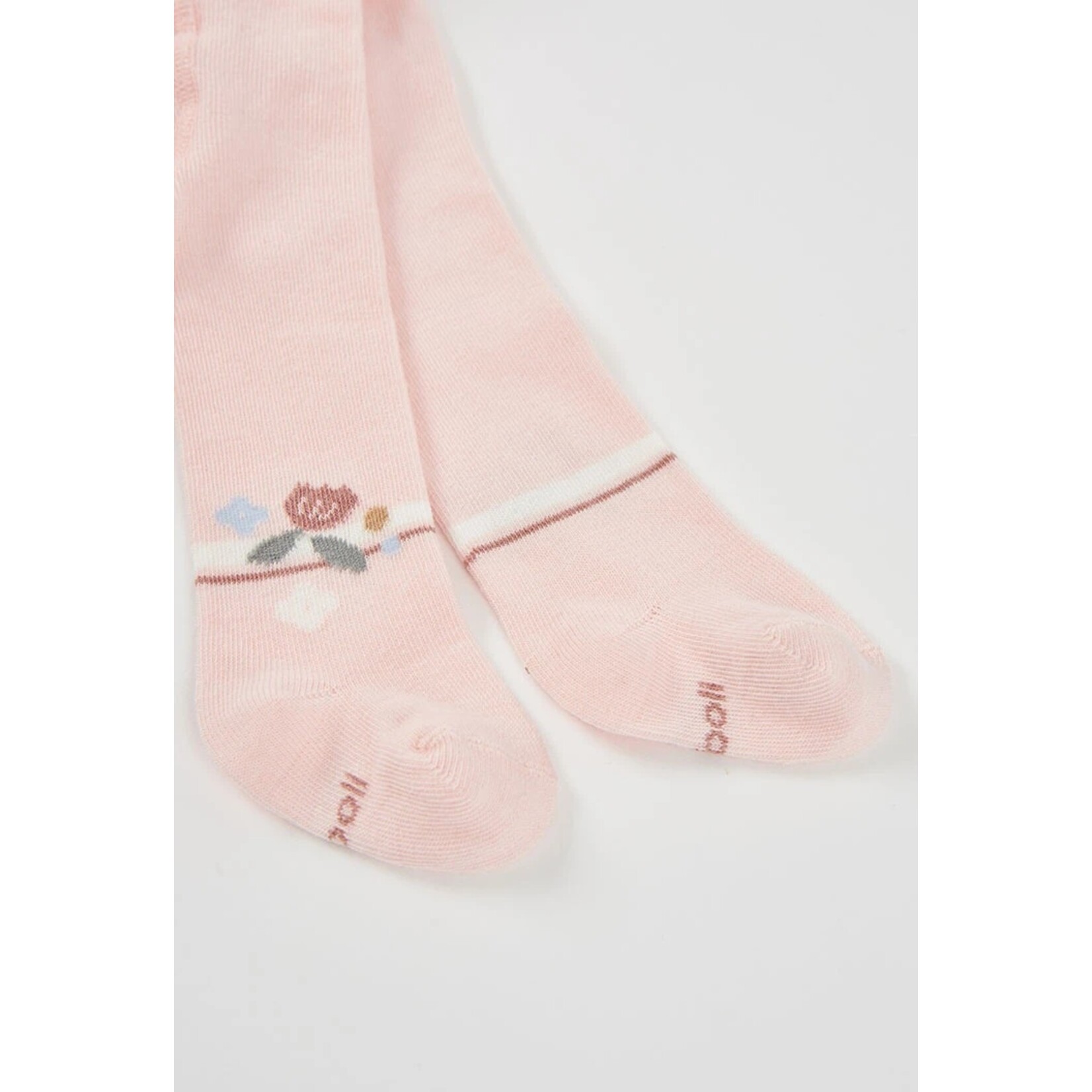 Boboli BOBOLI - Collants pour bébé en tricot rose avec motif de fleurs à la cheville