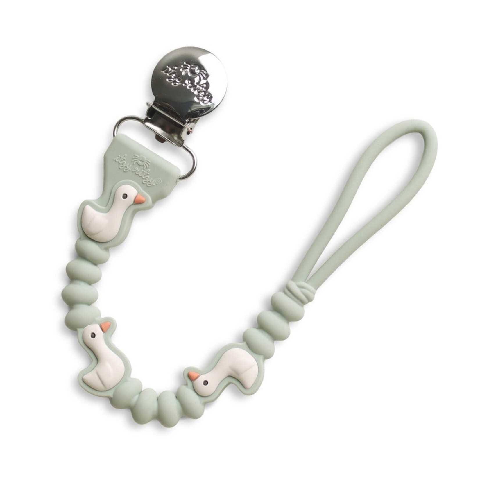 Itzy Ritzy ITZY RITZY - Attache-suce en silicone - Sauge avec oies - 'Sweetie Strap Plus'