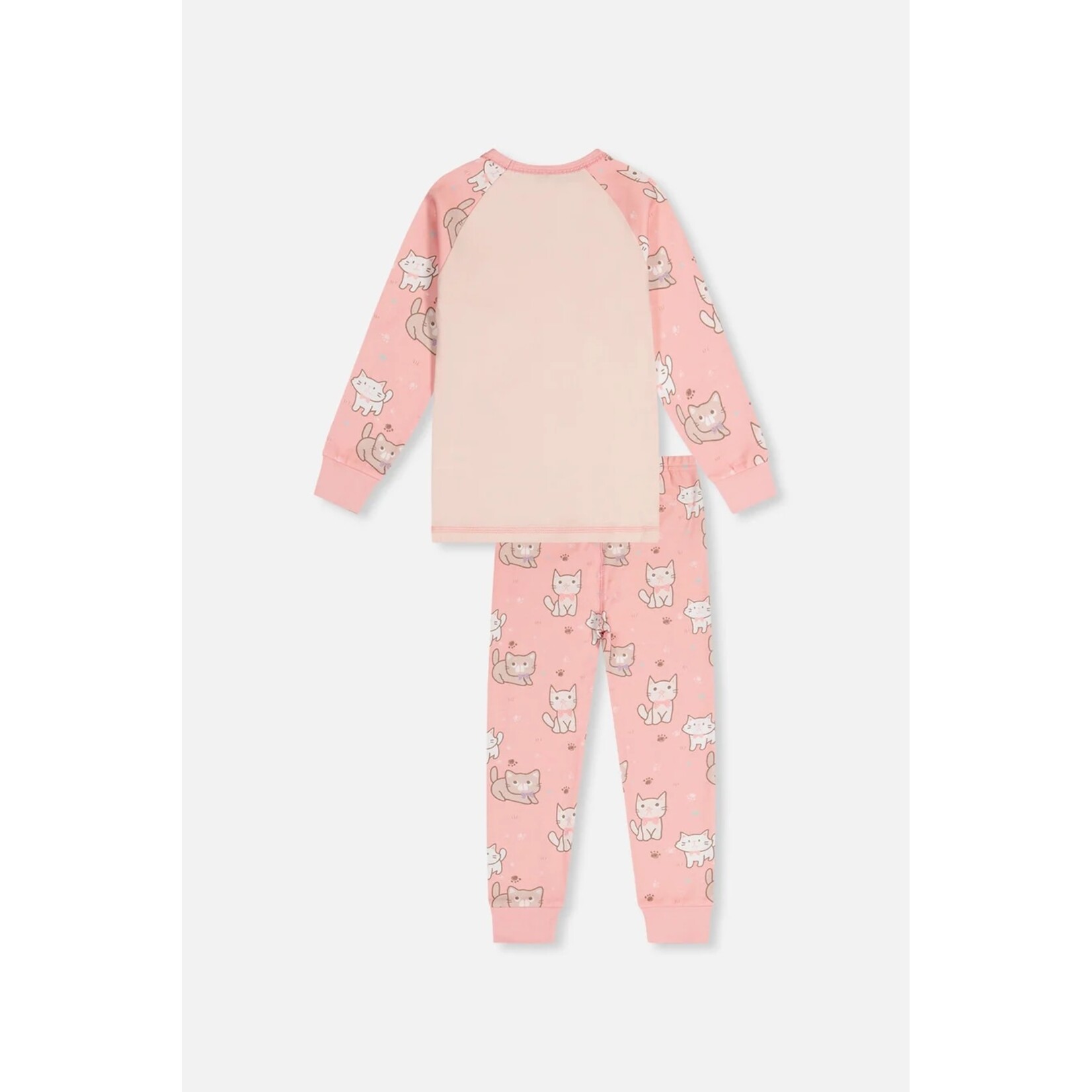 Deux par Deux DEUX PAR DEUX - Ensemble pyjama deux-pièces en coton biologique rose imprimé chats
