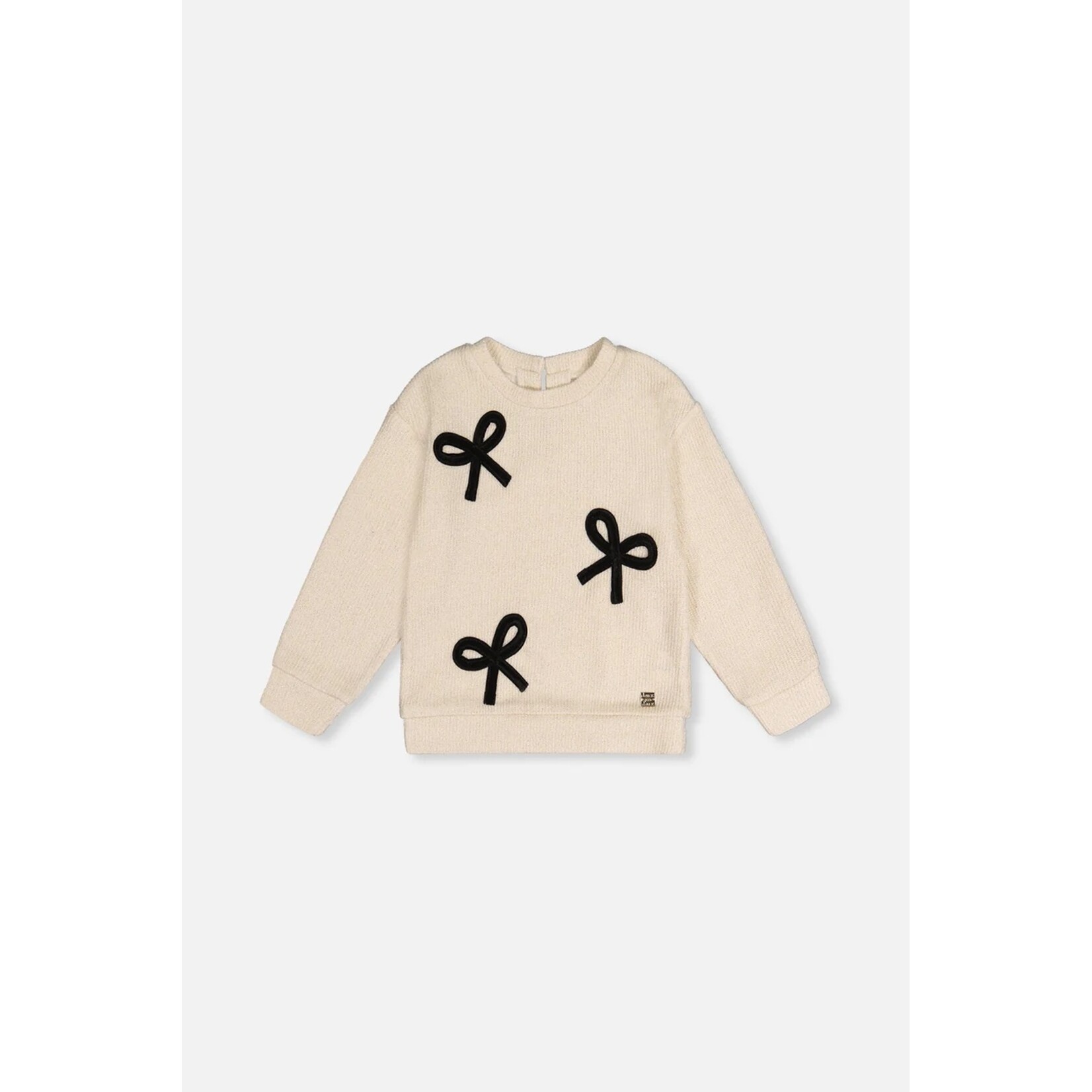 Deux par Deux DEUX PAR DEUX - Chandail scintillant beige avec noeuds noirs 'Occasions Chic'