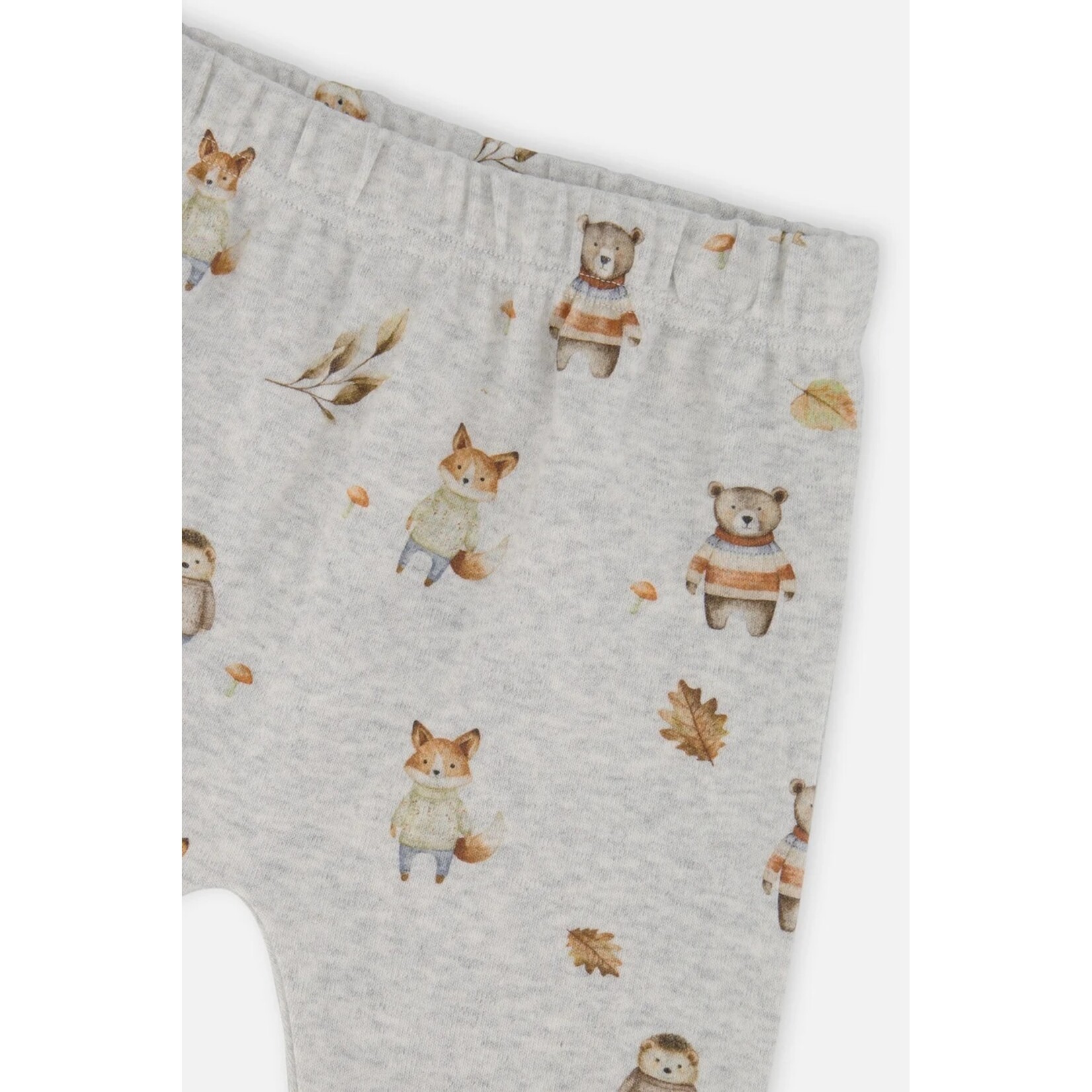 Deux par Deux DEUX PAR DEUX -  Ensemble deux-pièces pantalon et chandail gris imprimé animaux d'automne