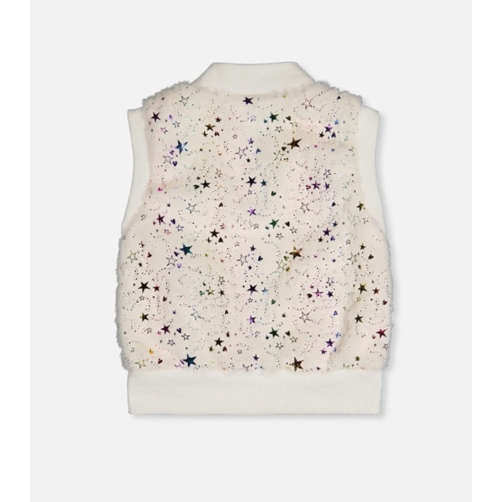 Deux par Deux DEUX PAR DEUX - Faux Fur Sleeveless Vest Multicolored Star