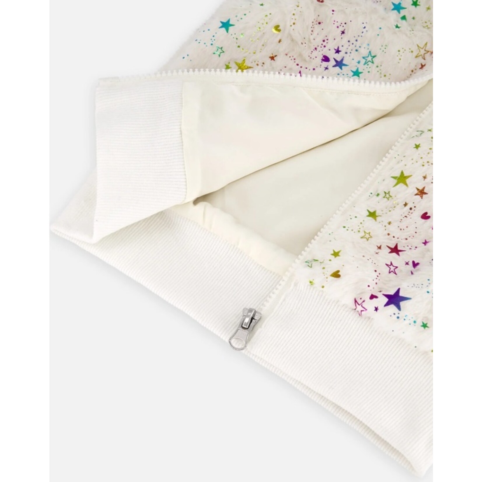 Deux par Deux DEUX PAR DEUX - Veste sans manches zippée en fausse fourrure avec étoiles multicolores