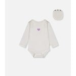 Deux par Deux DEUX PAR DEUX - Grow-with-me organic cotton bodysuit in white with heart print