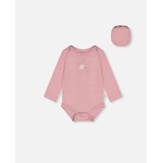 Deux par Deux DEUX PAR DEUX -Cache-couche évolutif vieux rose en coton biologique avec imprimé de hérisson