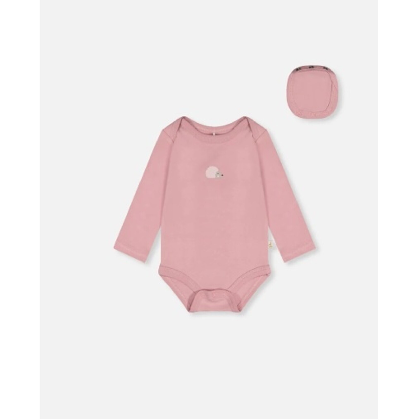 Deux par Deux DEUX PAR DEUX -Cache-couche évolutif vieux rose en coton biologique avec imprimé de hérisson