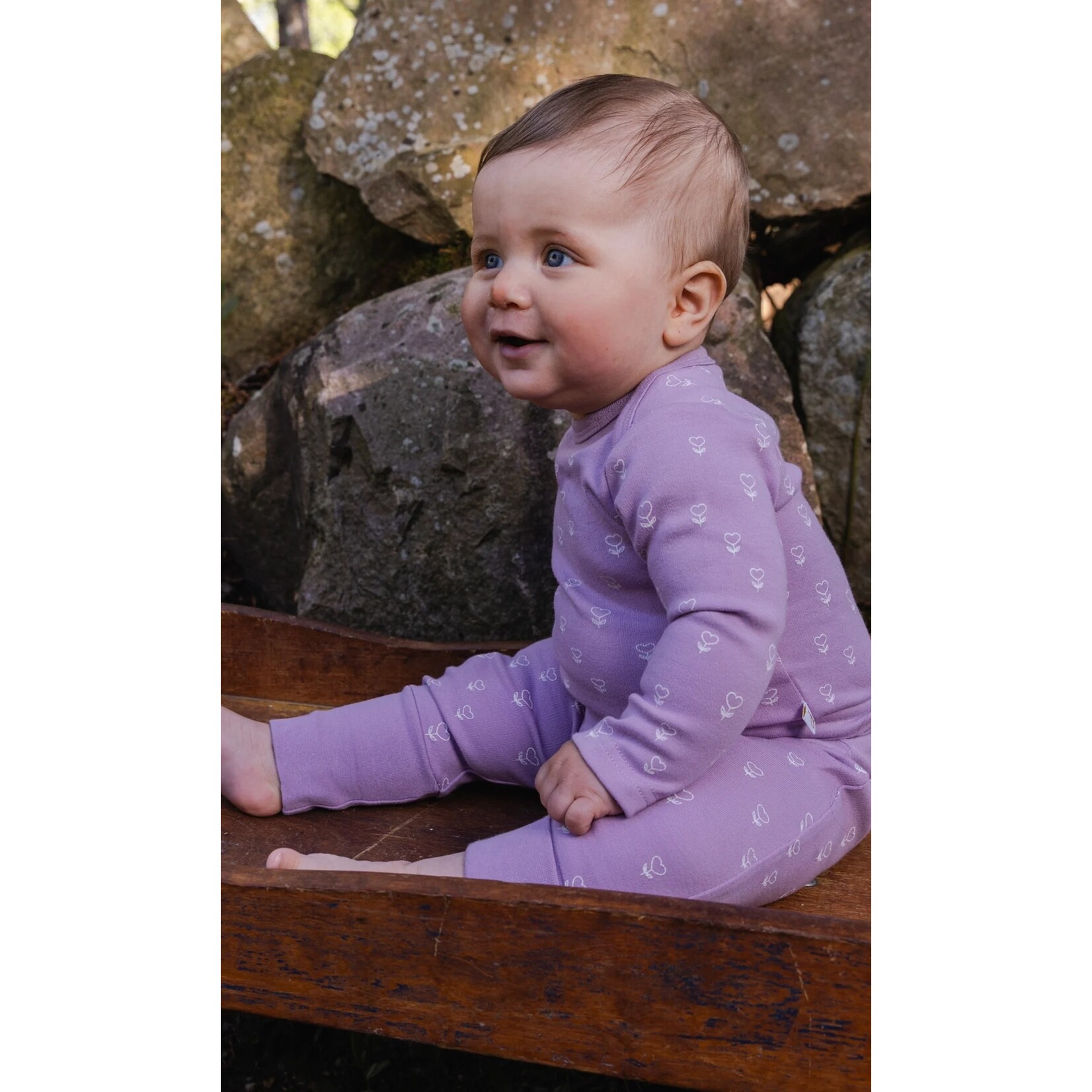 Deux par Deux DEUX PAR DEUX - Organic Cotton Evolutive Pants Purple Floral Print