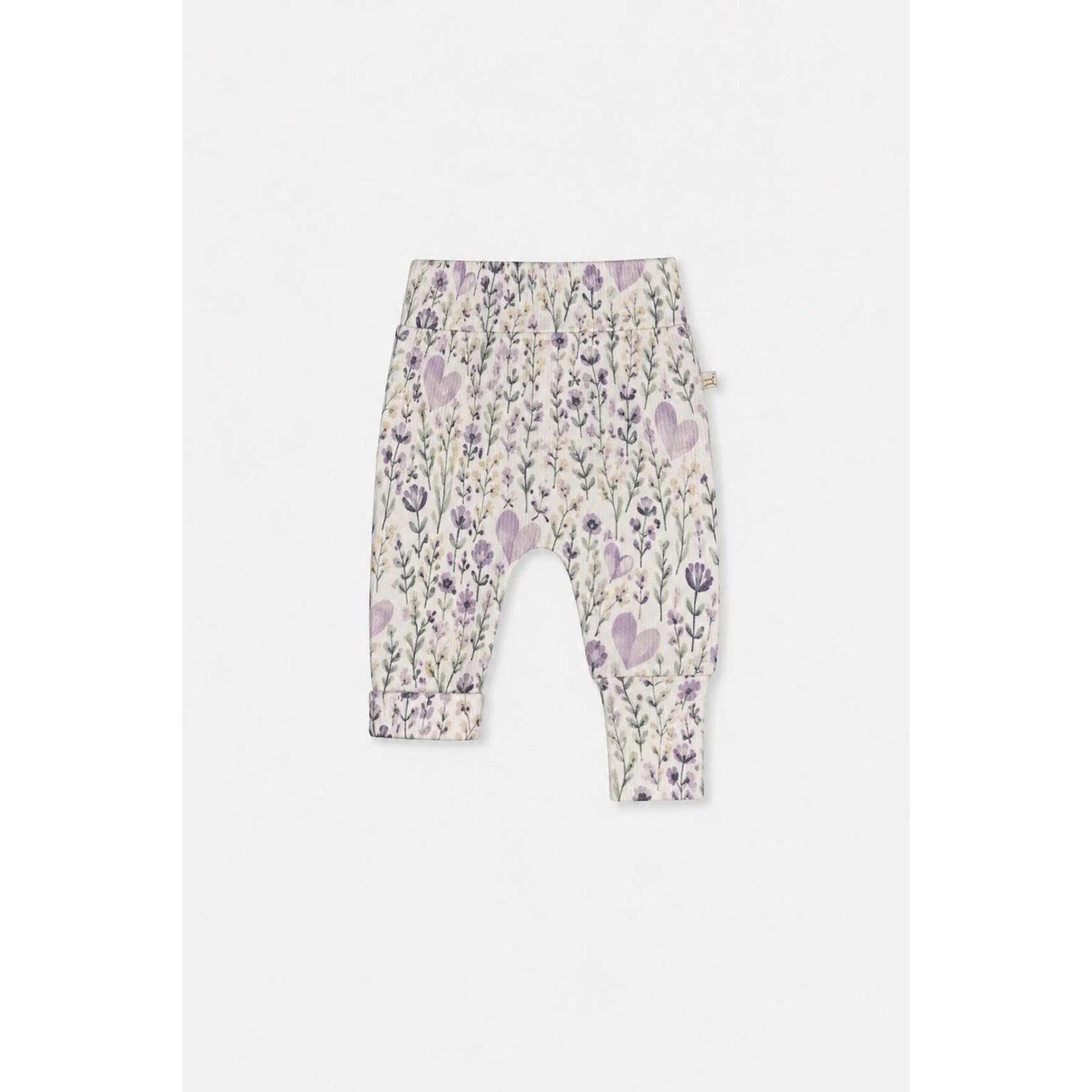 Deux par Deux DEUX PAR DEUX - Organic Cotton Evolutive Pants Beige With Heart Print