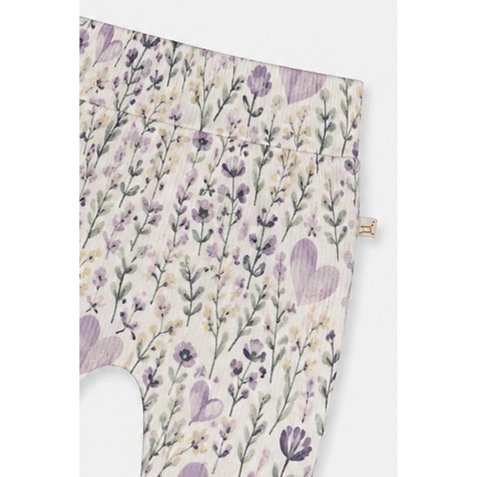 Deux par Deux DEUX PAR DEUX - Organic Cotton Evolutive Pants Beige With Heart Print