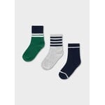 Mayoral MAYORAL - Lot de 3 paires de chaussettes 'Bleu marine, vert et gris chinée- lignées'