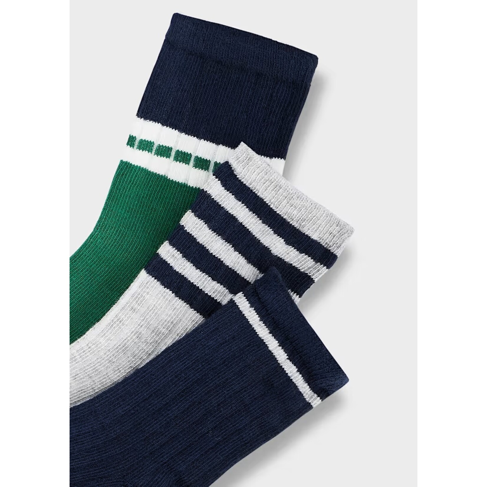 Mayoral MAYORAL - Lot de 3 paires de chaussettes 'Bleu marine, vert et gris chinée- lignées'