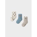 Mayoral MAYORAL - Lot de 3 paires de chaussettes pour bébé/enfant félins 'beige clair/bleu poudré/beige foncé'