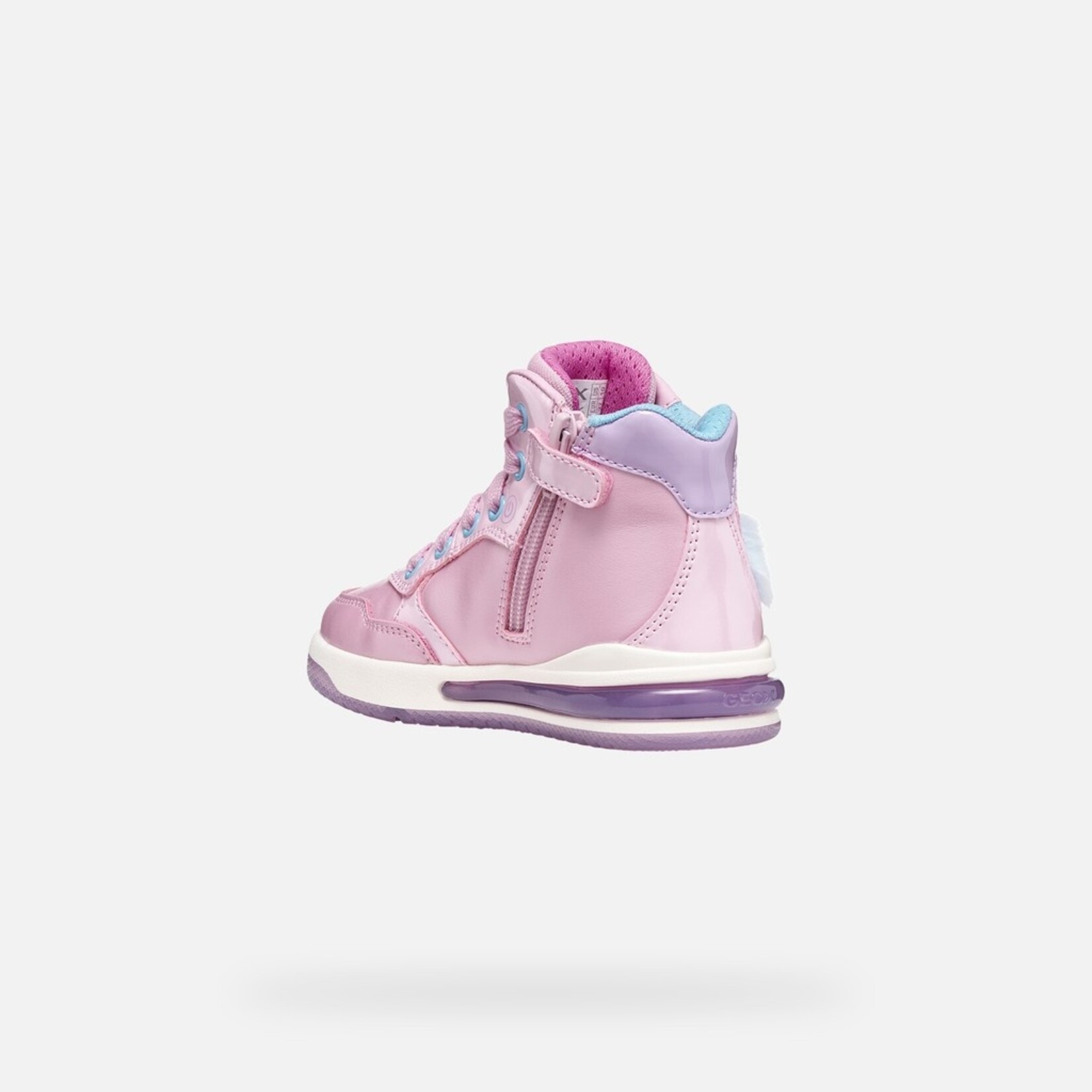 Geox GEOX - High-top sports shoes with light-up soles 'J. Sketlite - Pink/Sky'