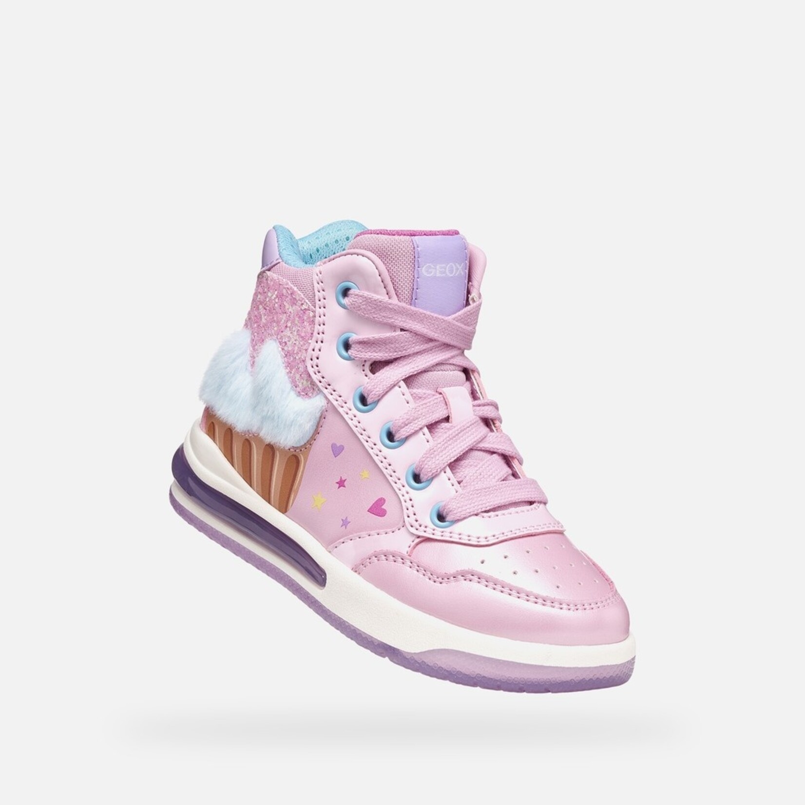 Geox GEOX - Chaussures montantes de sport avec semelle lumineuse 'J. Sketlite - Pink/Sky'