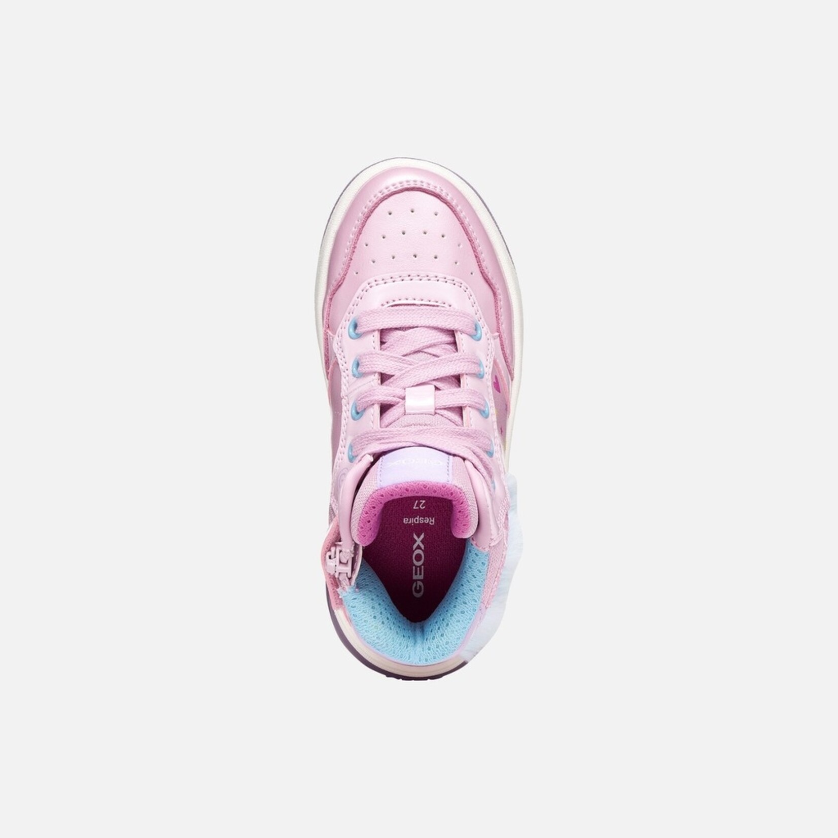 Geox GEOX - High-top sports shoes with light-up soles 'J. Sketlite - Pink/Sky'