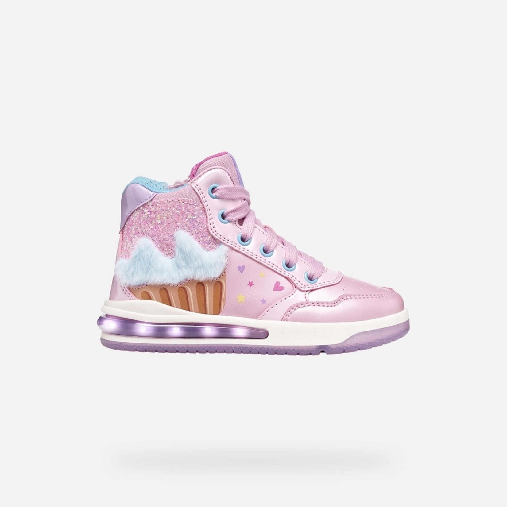 Geox GEOX - Chaussures montantes de sport avec semelle lumineuse 'J. Sketlite - Pink/Sky'