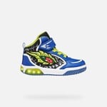 Geox GEOX - Chaussures montantes de sport avec semelle lumineuse 'J. Inek - Royal/Lime'