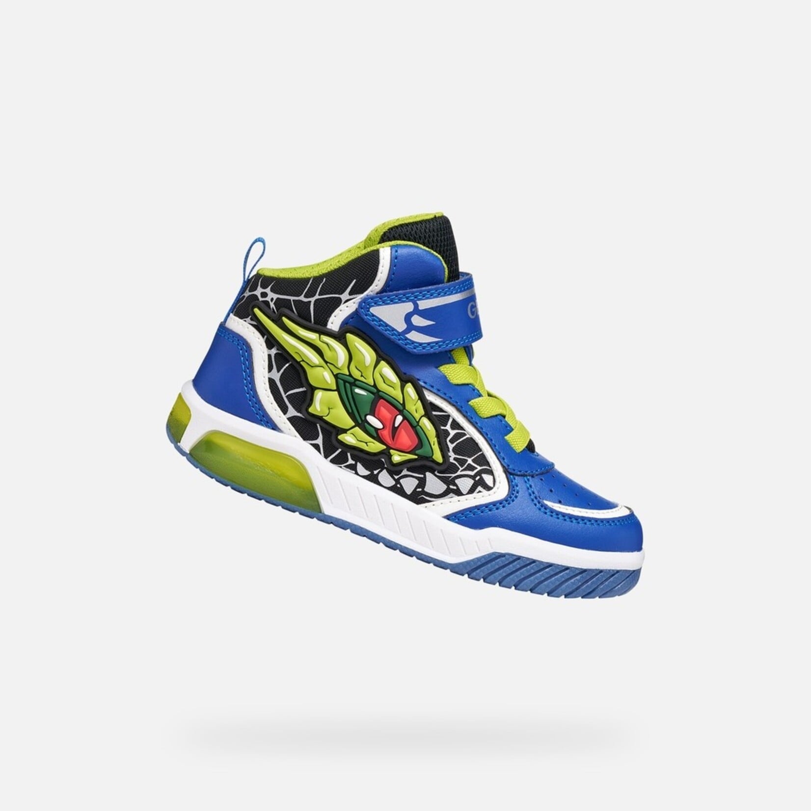 Geox GEOX - High-top sports shoes with light-up soles 'J. Inek - Royal/Lime'