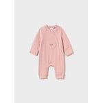 Mayoral MAYORAL - Grenouillère à manches longues à tissu côtelé rose avec poche et broderies