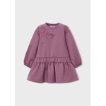 Mayoral MAYORAL - Robe violette à paillettes en polaire à motif de cœur