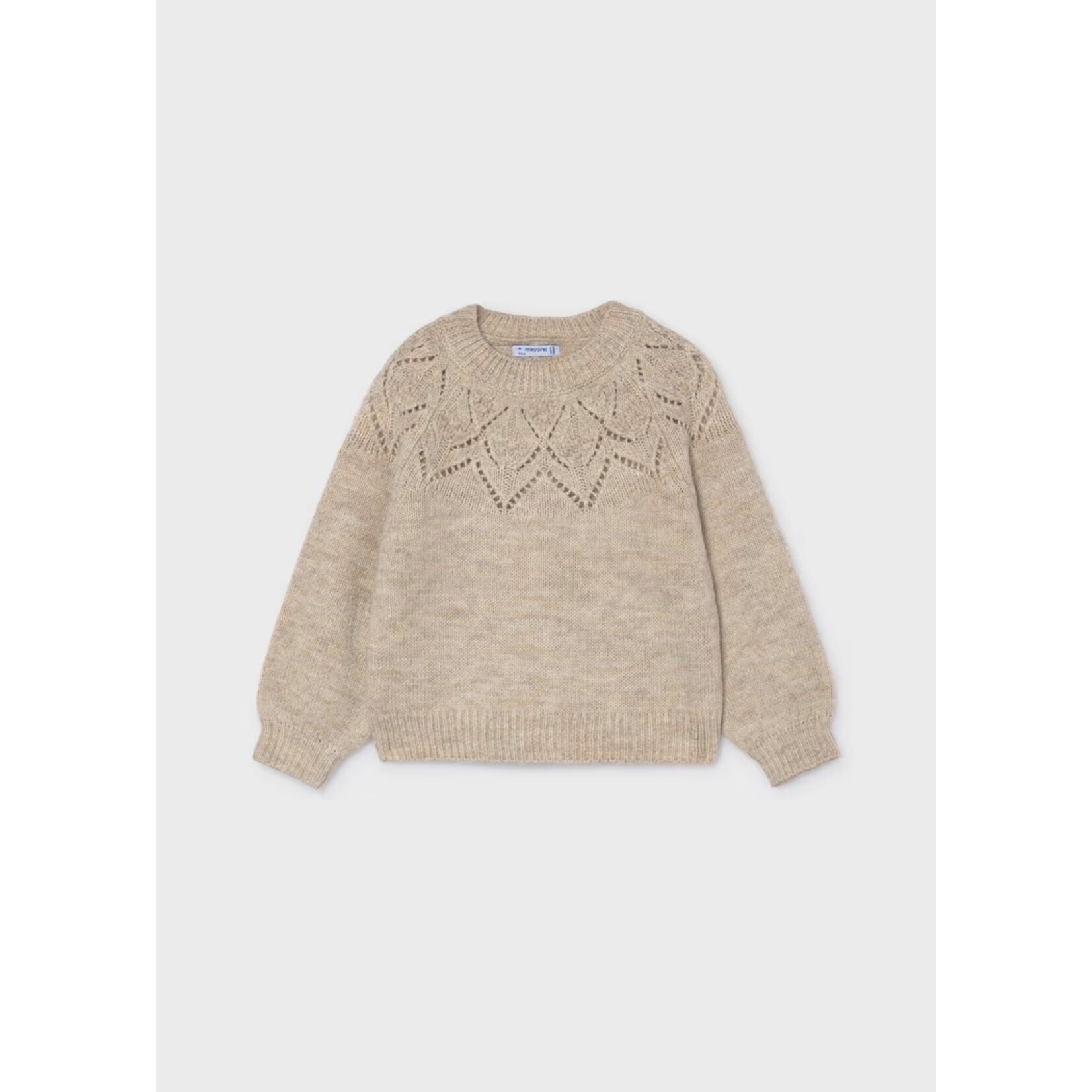 Mayoral MAYORAL - Chandail style pull beige pointelle