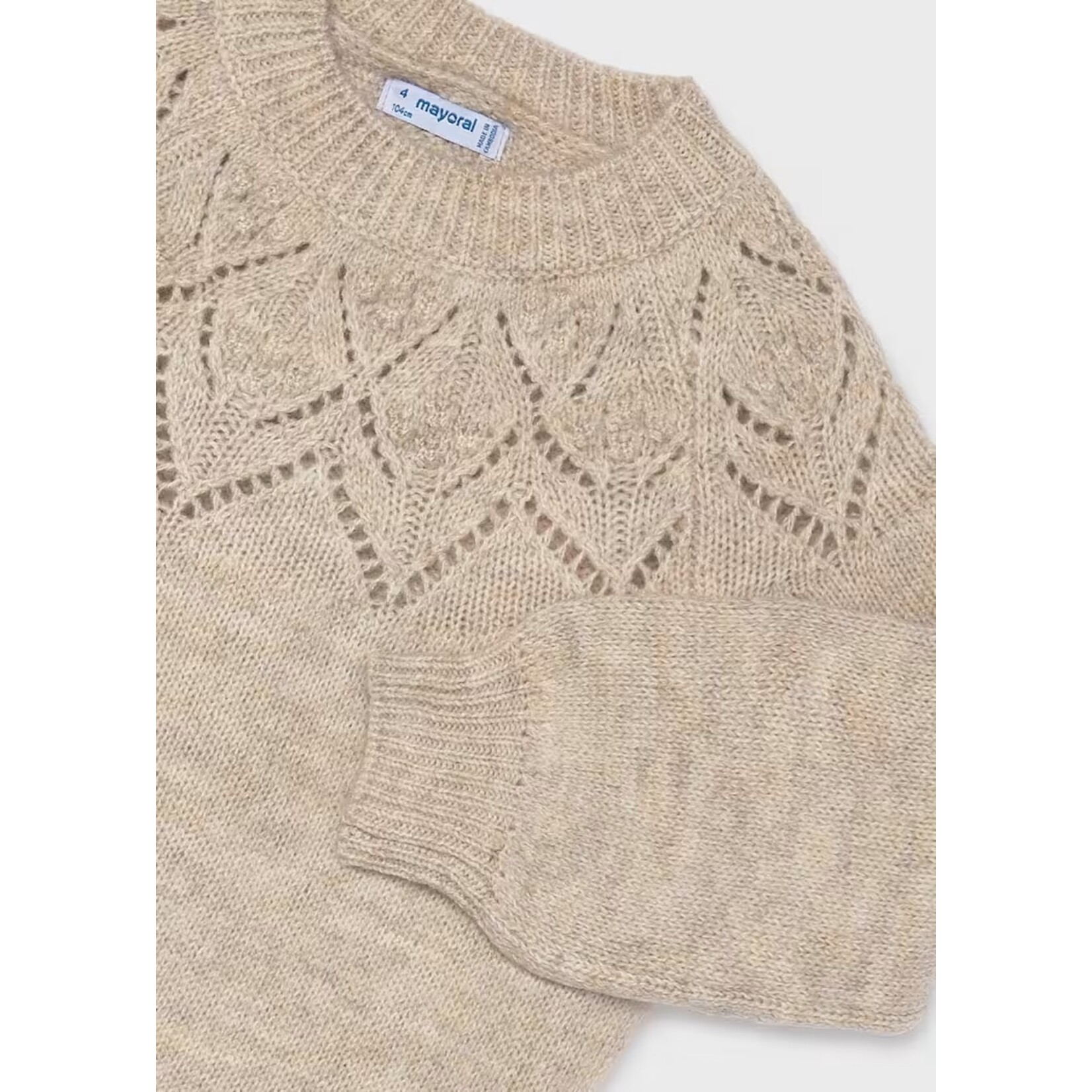 Mayoral MAYORAL - Chandail style pull beige pointelle