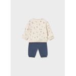 Mayoral MAYORAL - Ensemble 2 pièces: Pull beige avec imprimé de patineurs et pantalon bleu