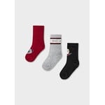 Mayoral MAYORAL - Set of 3 pairs of socks 'Red, black, and heather grey – Après-ski'