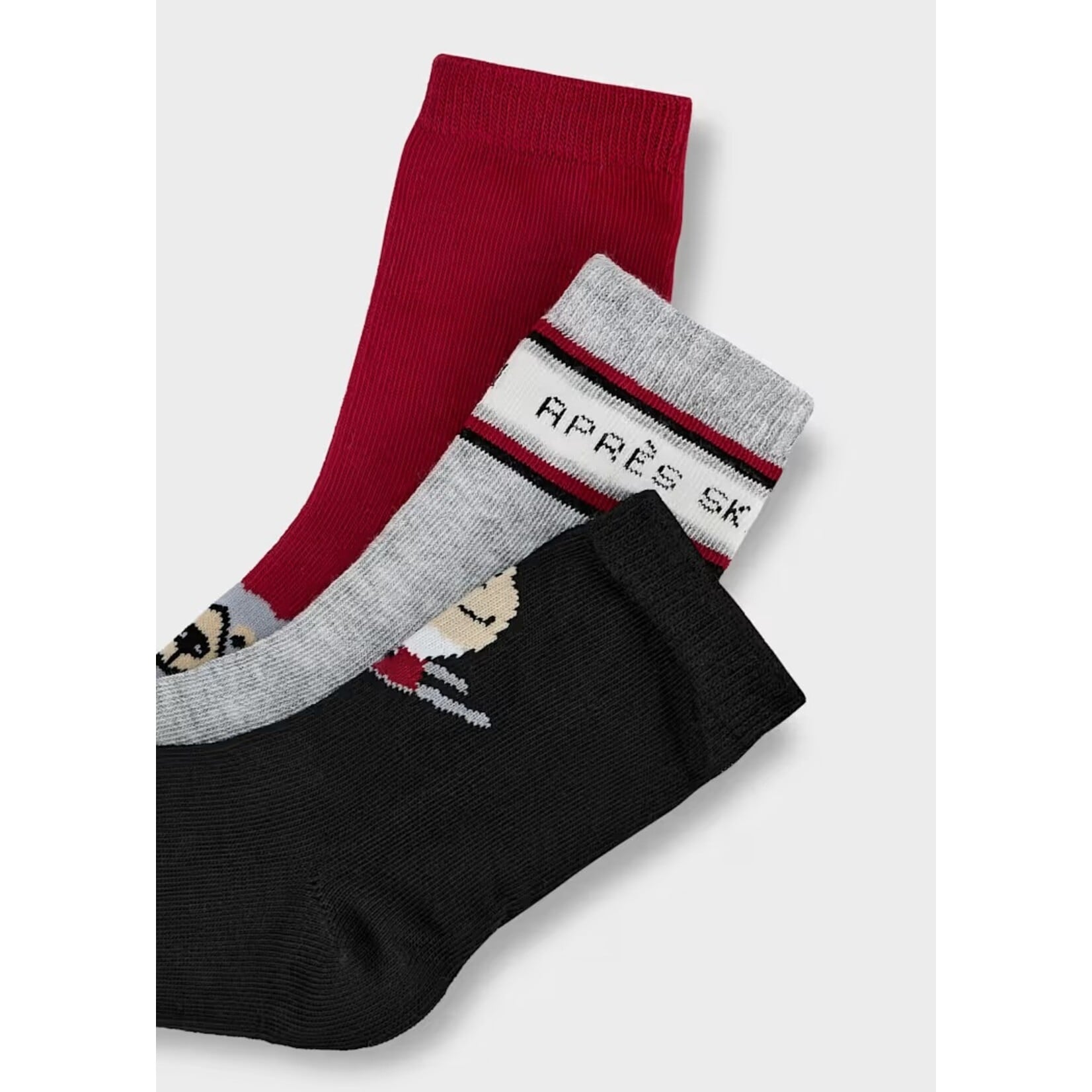 Mayoral MAYORAL - Lot de 3 paires de chaussettes 'Rouge, noir et gris chinée - Après ski'