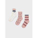 Mayoral MAYORAL - Lot de 3 paires de chaussettes 'Gris chiné, rose et bleu marine - fleurs'