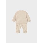 Mayoral MAYORAL - 2-Piece Set – Long-sleeved top and beige grow-with-me pants featuring prints and embroidery of pull-along toys