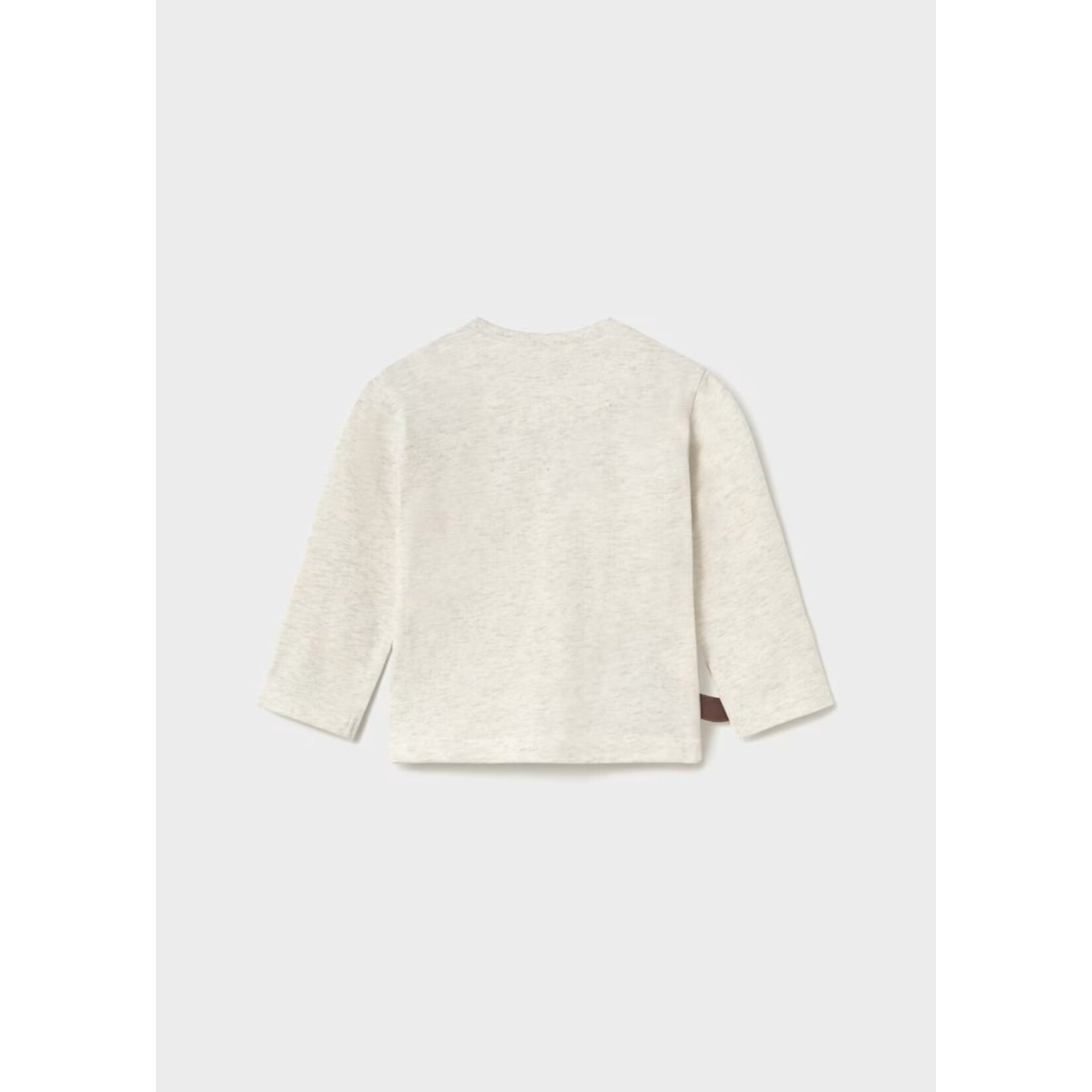 Mayoral MAYORAL - Heather beige long-sleeved T-shirt with a print of musical animals