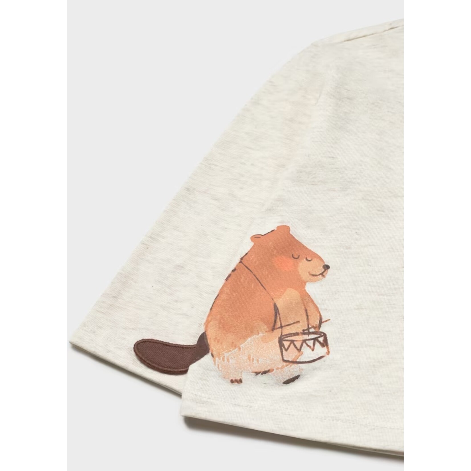 Mayoral MAYORAL - T-shirt beige chiné à manches longues avec imprimé d'animaux musiciens
