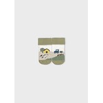 Mayoral MAYORAL - Chaussette antidérapante vertes et blanche avec motifs de fermes