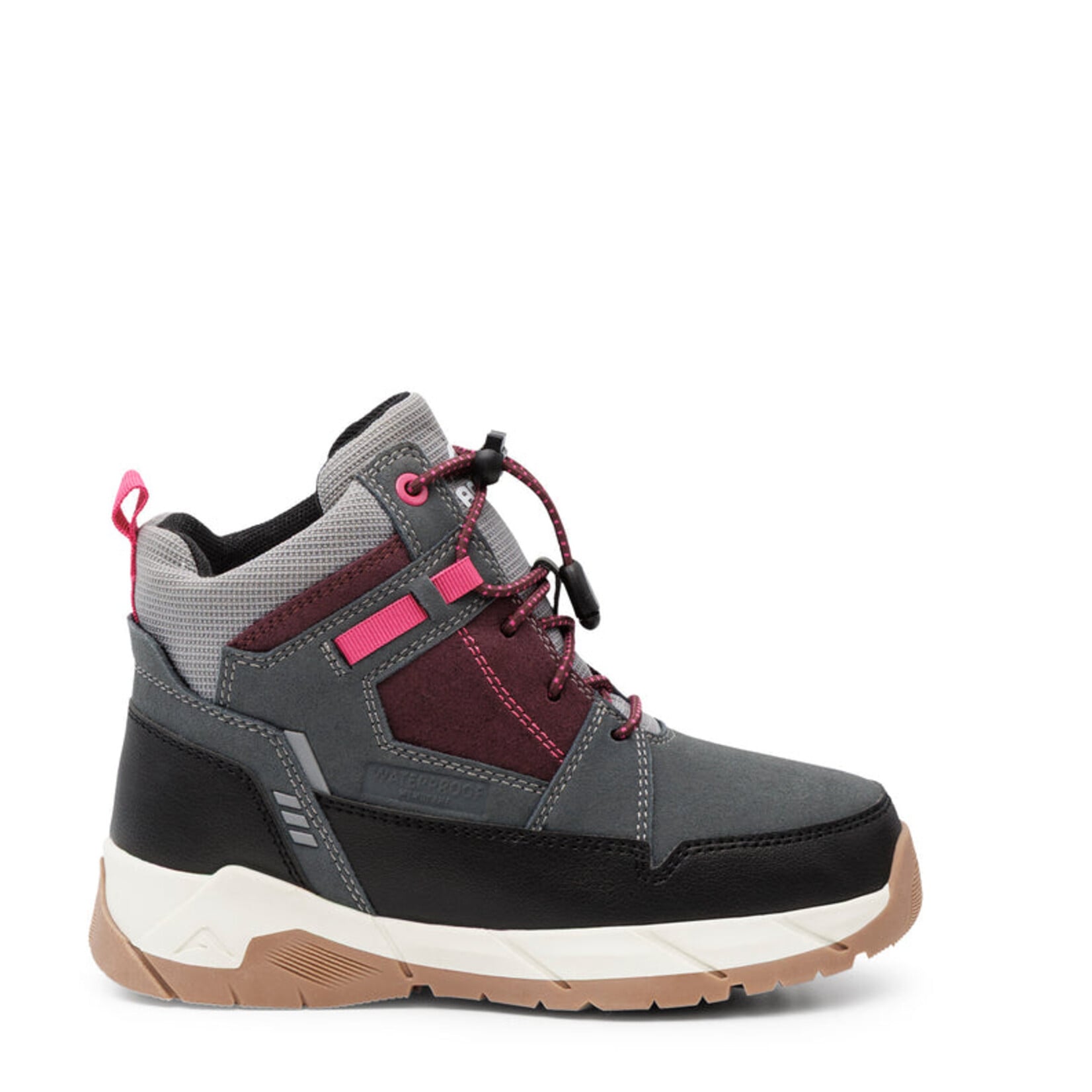 Acton ACTON - Trailblazers, black and plum| mid-season hiker boots for kids